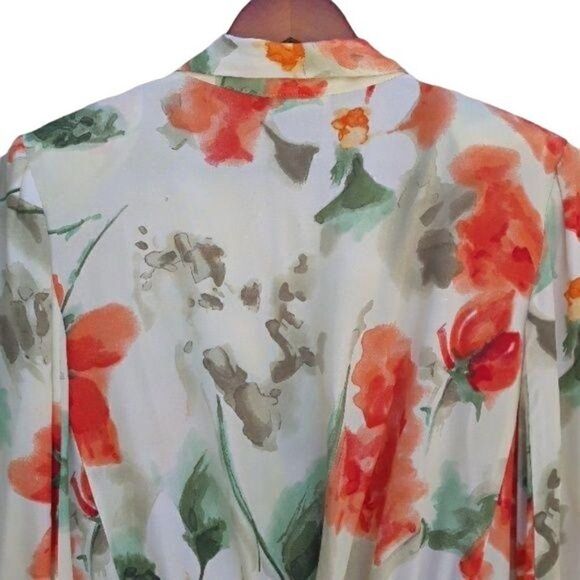 Vtg 80's Carole Little‎ Blazer Lightweight Tie Cinched Back Spring Floral Sz 8P - Picture 7 of 8
